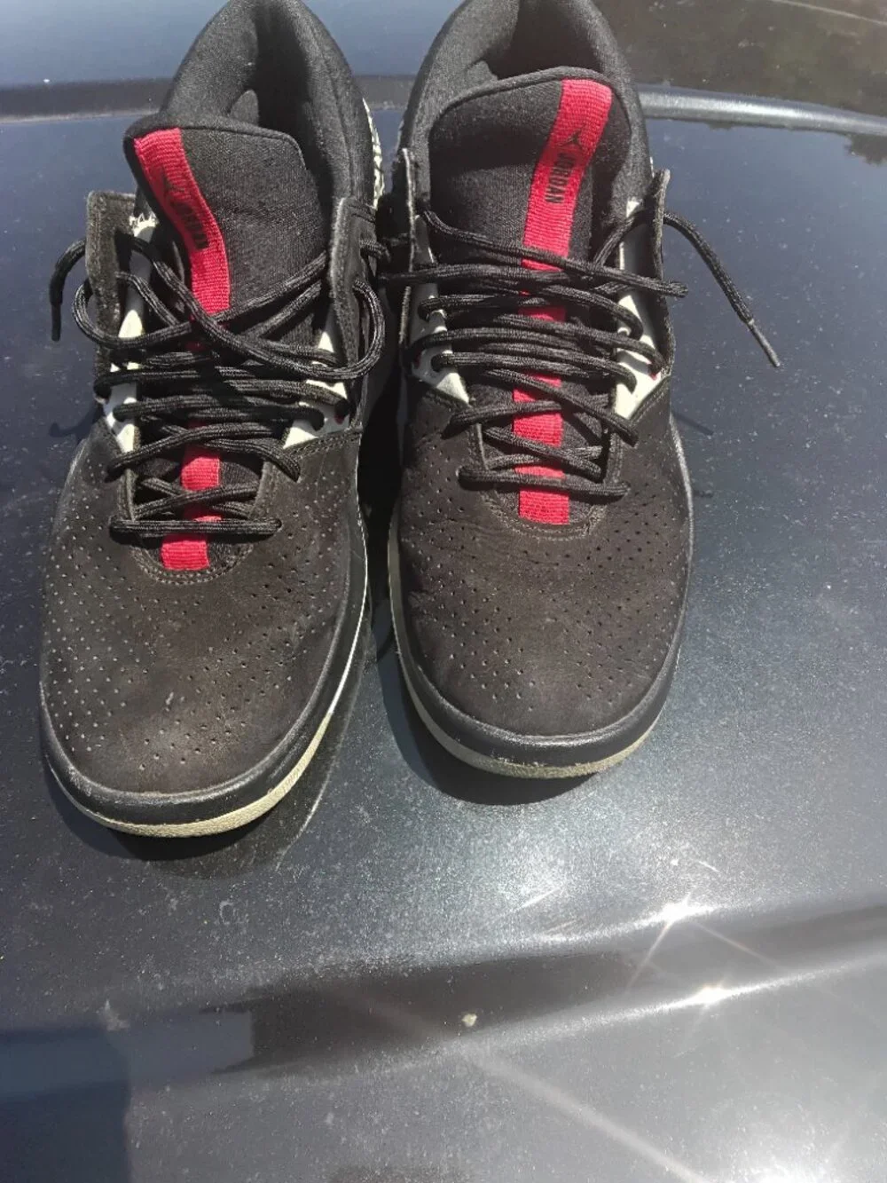 Jordan Flight Fresh AH6462-003 Black Red Low Top Men's Athletic Sneakers SZ 9